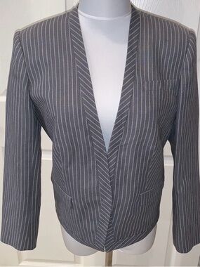 J. Crew cropped Pinstripe Blazer with Light Lining